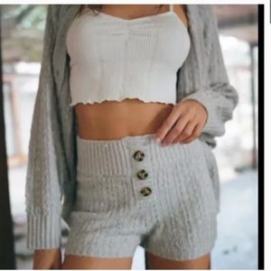 Out From Under Cable Knit Sweater Comfy Lounge Short UO Purple Blue Gray